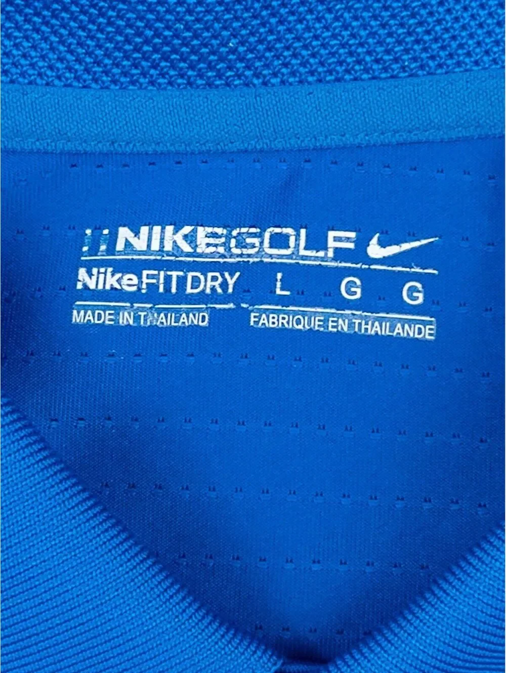 Nike Golf Fit Dry Blue Polyester Polo Shirt Large